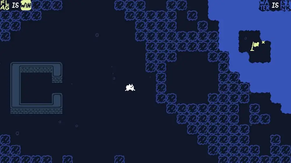 Baba Is You - Volcanic Cavern area (CGMagazine)