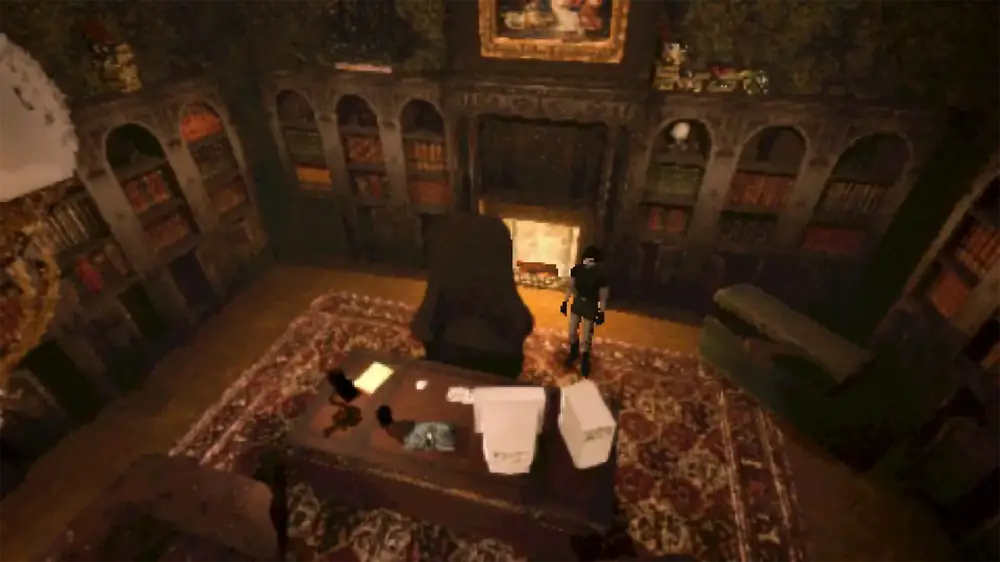 The study room with bookshelves