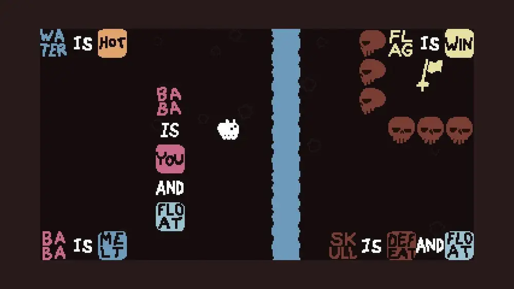 Baba Is You gameplay - pushing word blocks (Polygon)