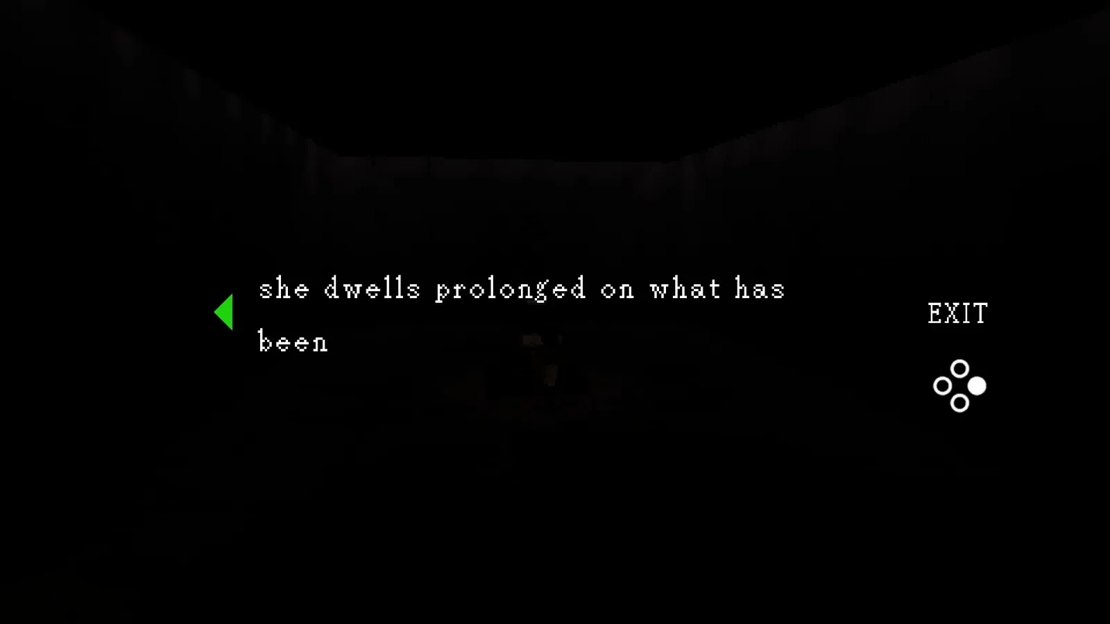 Gallery note — 'she dwells prolonged on what has been'