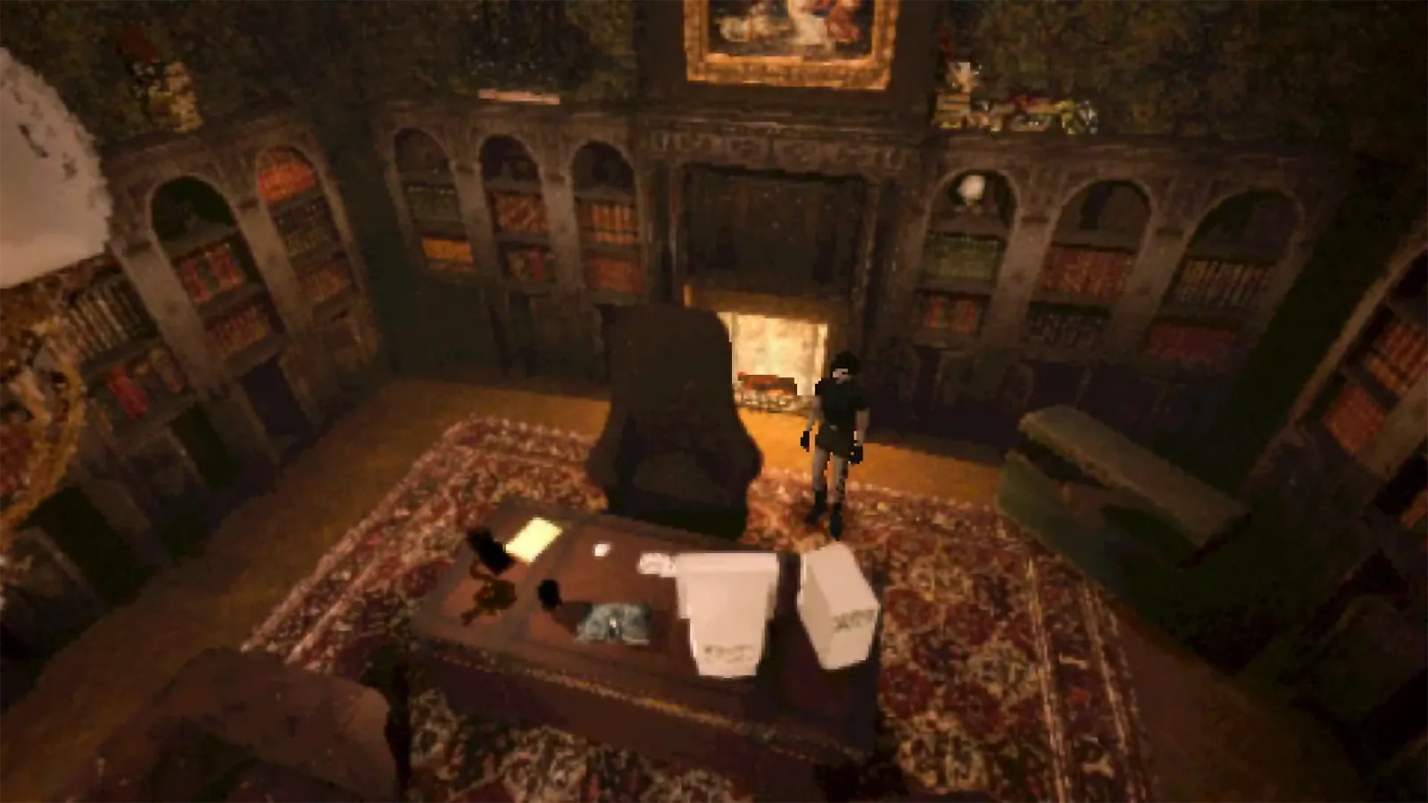 The study room with bookshelves