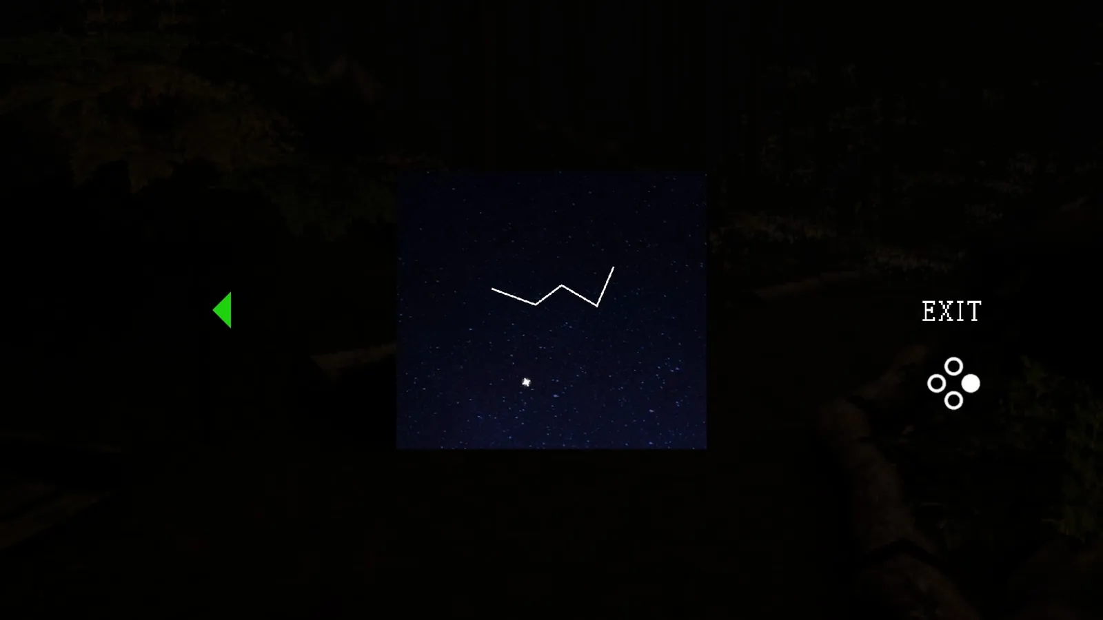 Telescope view — constellation puzzle (Cassiopeia — W shape)