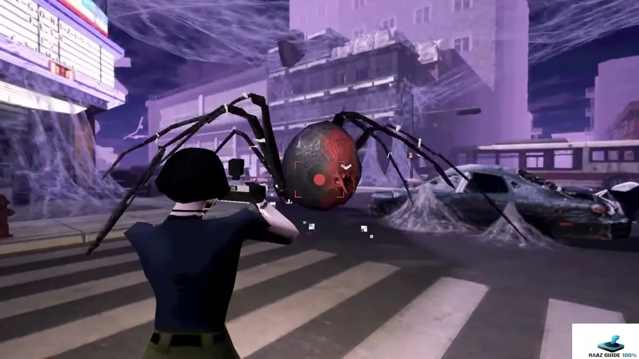 Spider boss — on the cobweb-covered street