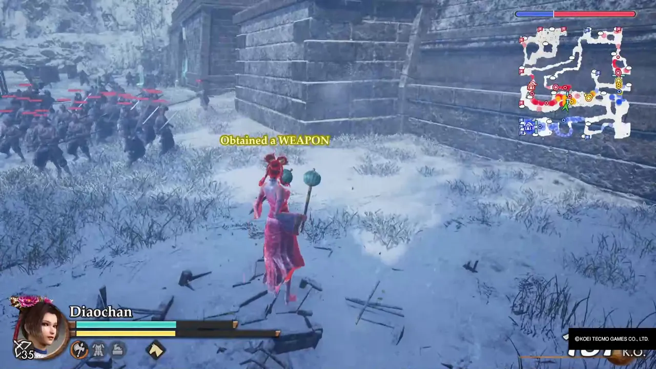 The weapon is picked up