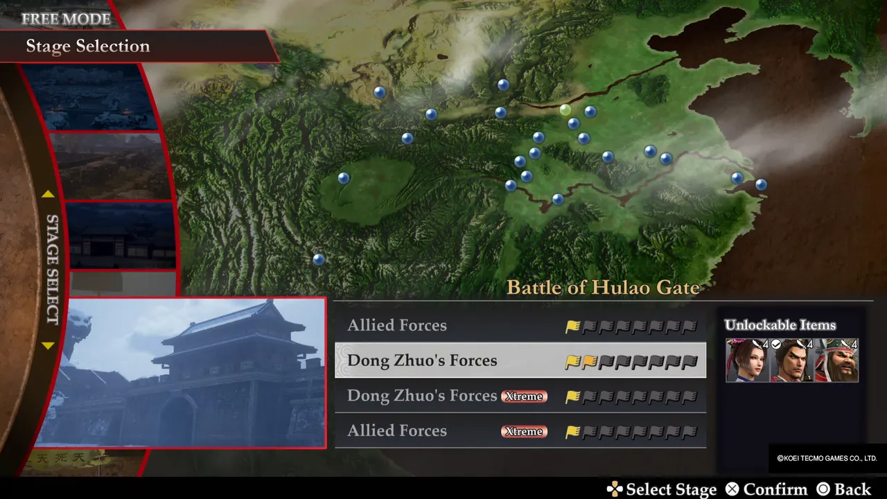 Free Mode stage selection: Battle of Hulao Gate, Dong Zhuo’s Forces