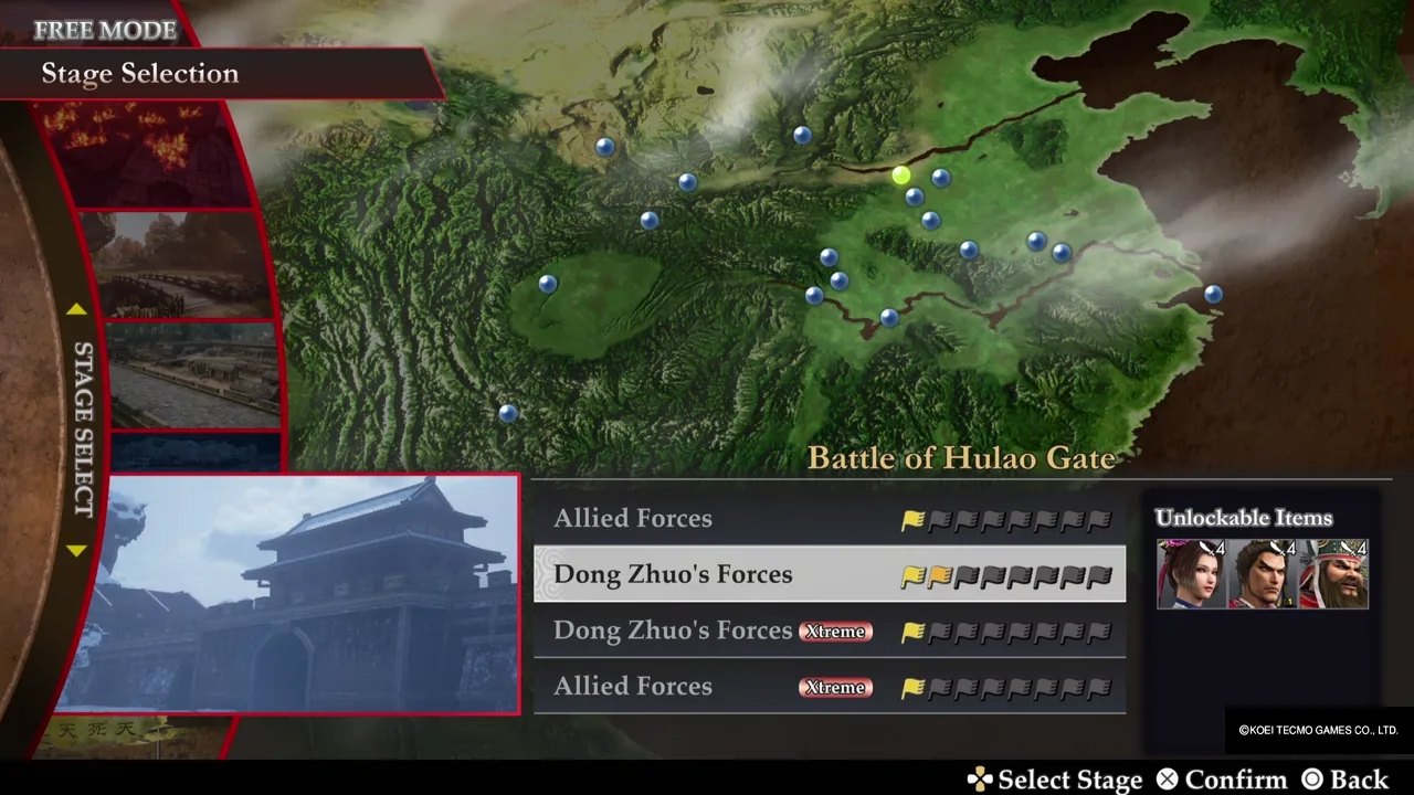 Free Mode stage selection: Battle of Hulao Gate, Dong Zhuo’s Forces