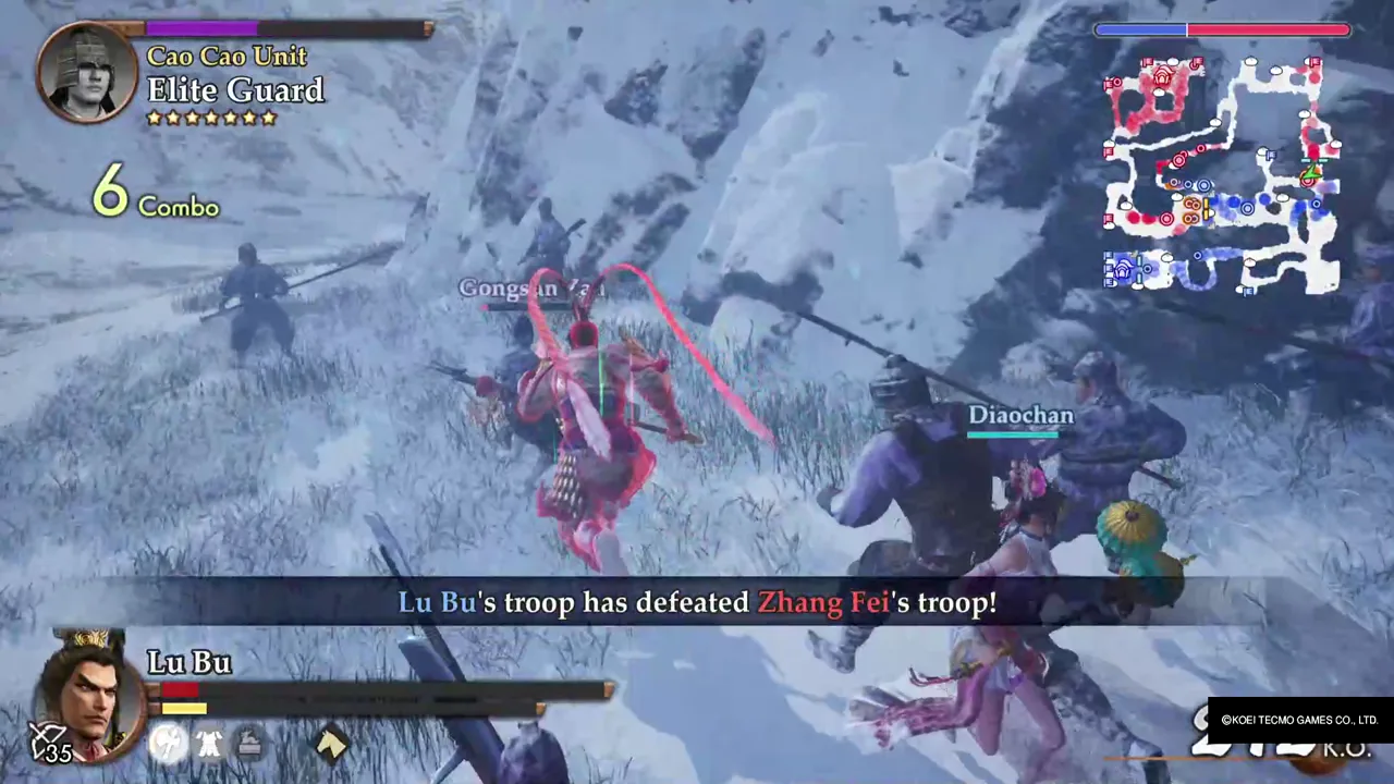 The message after Zhang Fei is defeated