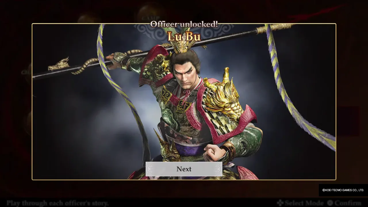Lu Bu is unlocked