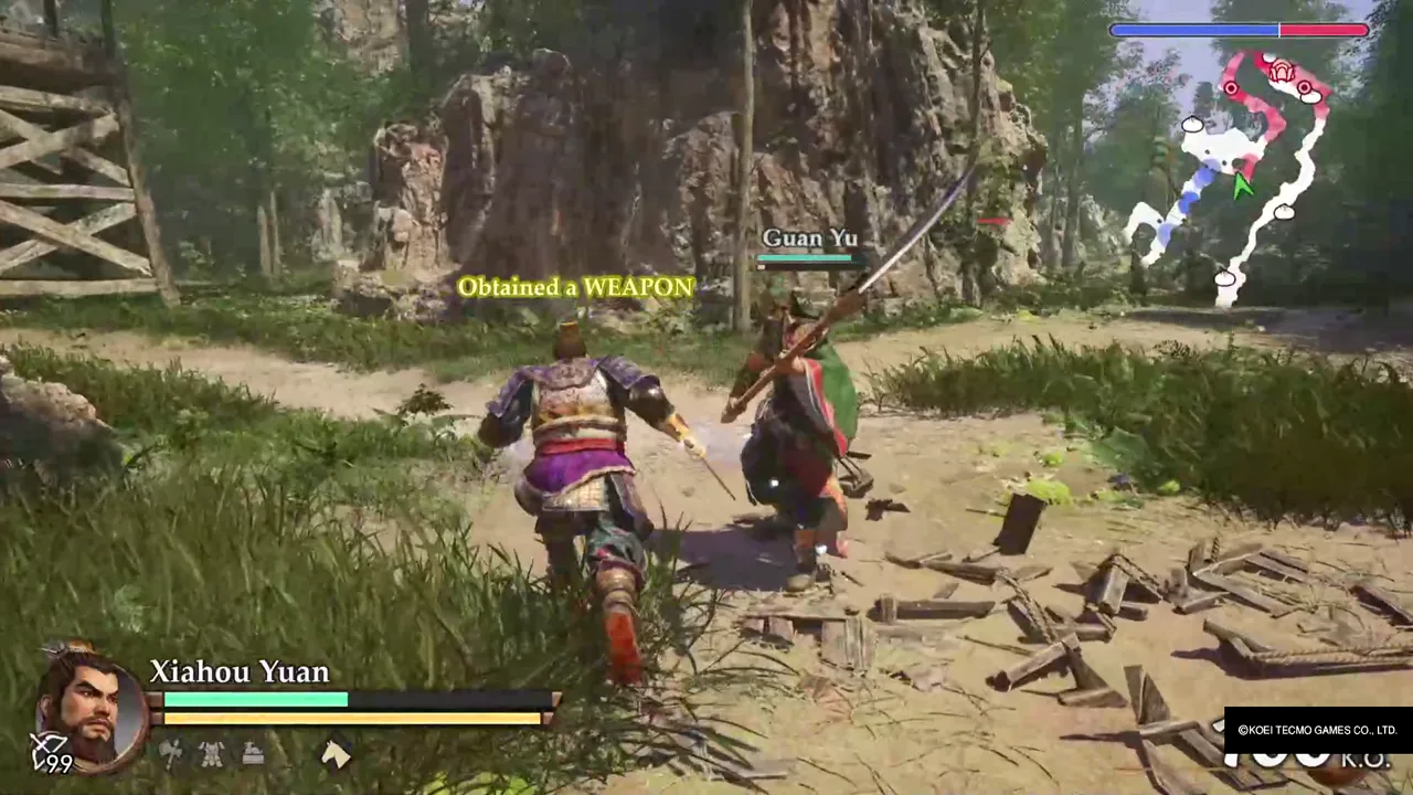 The weapon is picked up