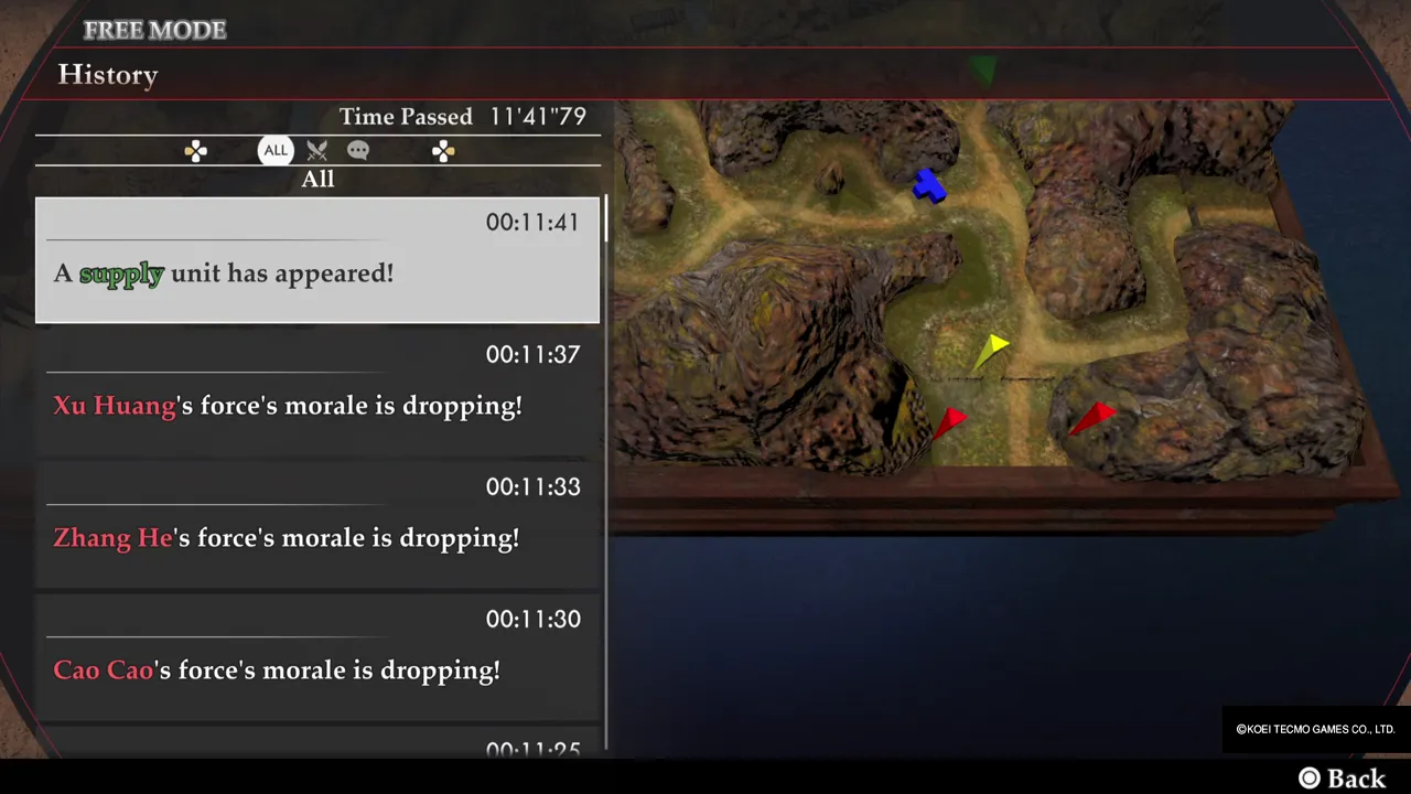 The History menu shows the order of the messages