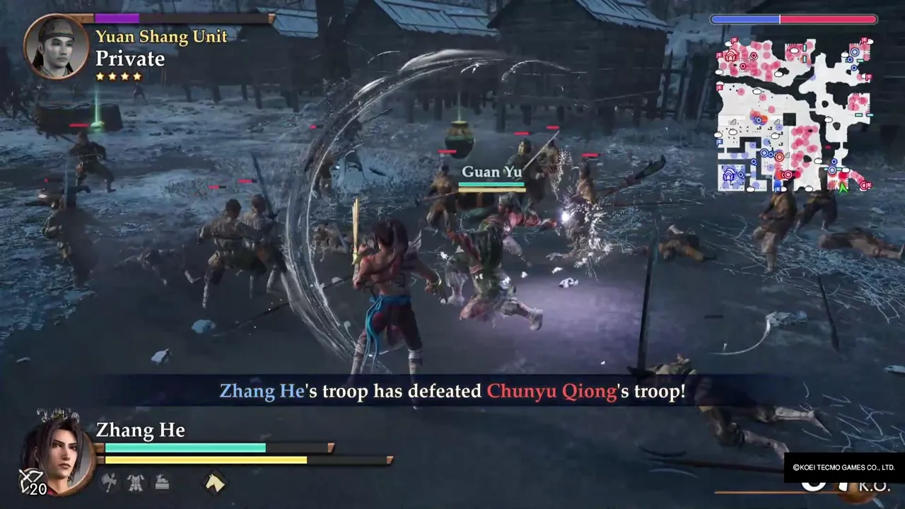 The message after he is defeated