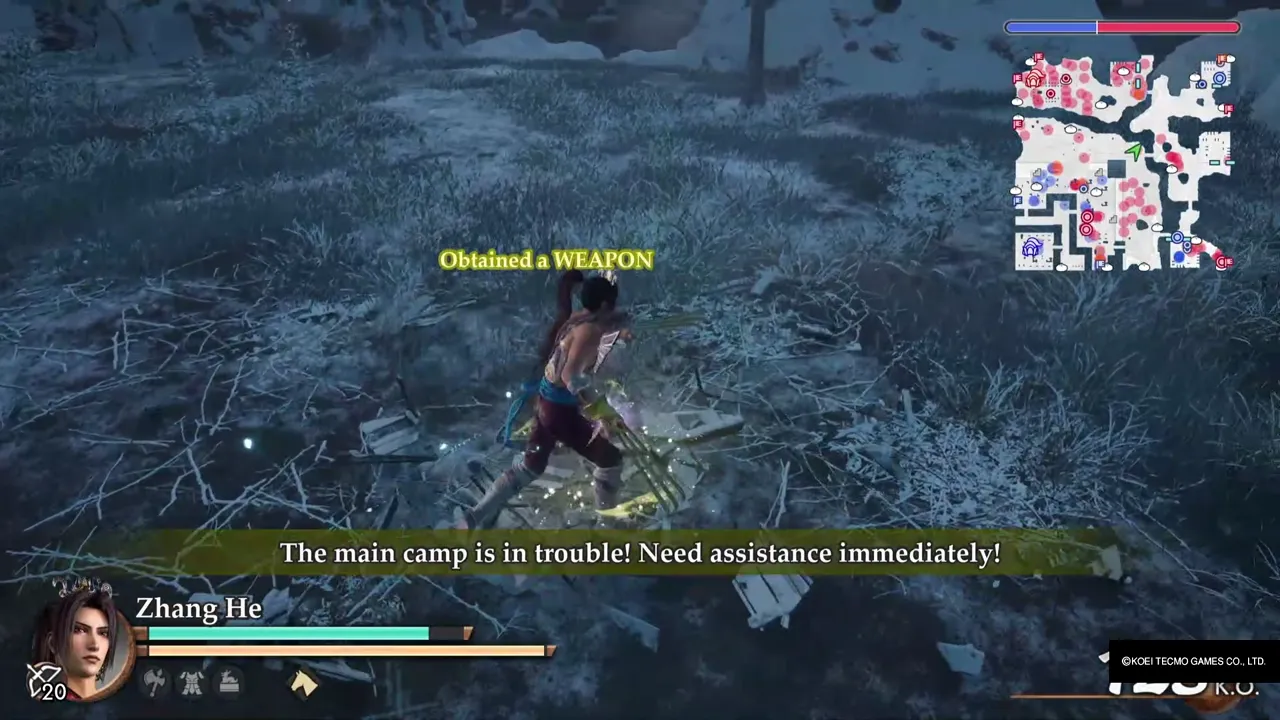 The weapon is picked up