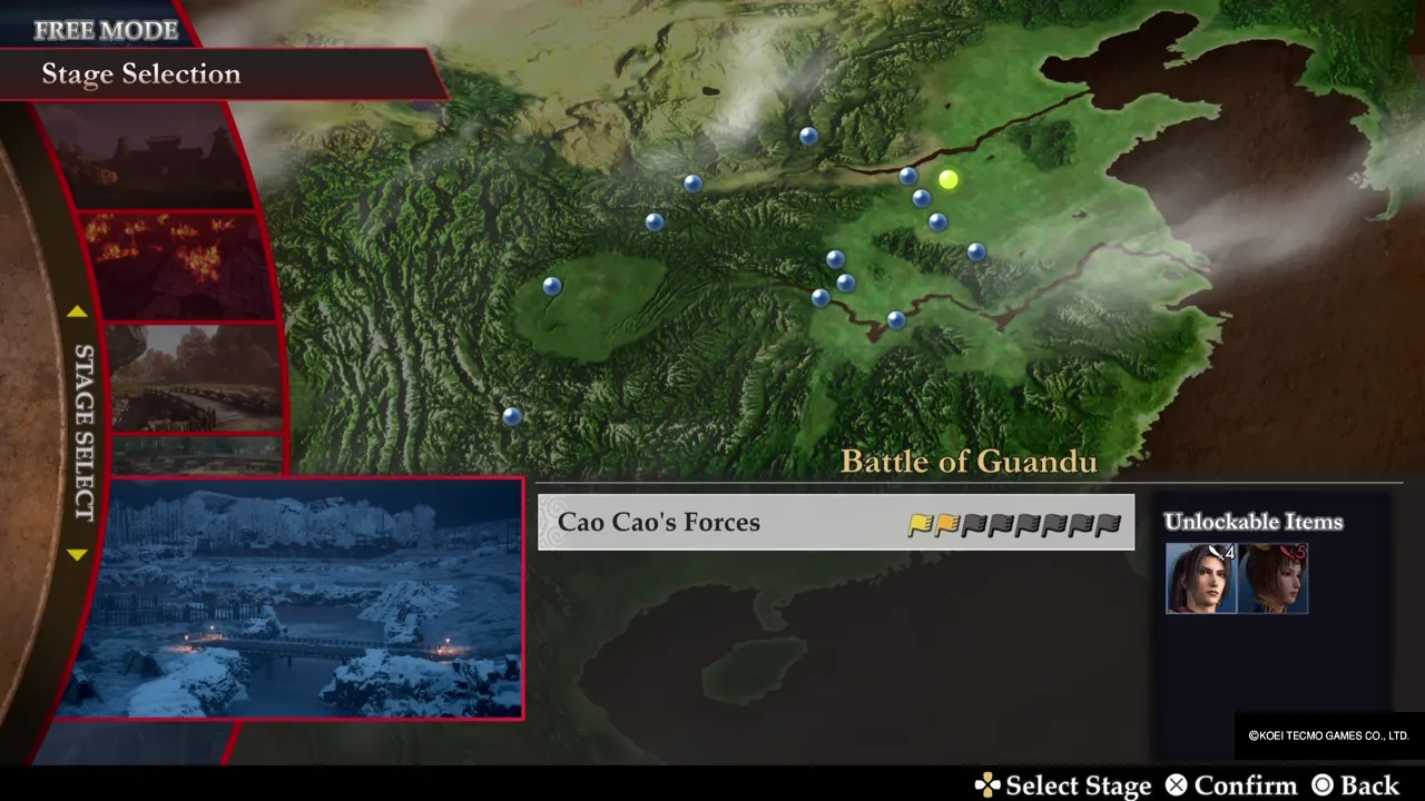 Free Mode stage selection: Battle of Guandu, Cao Cao’s forces