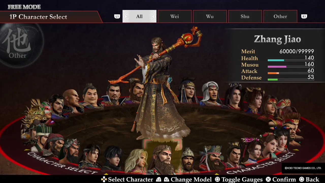 Character selection: Zhang Jiao