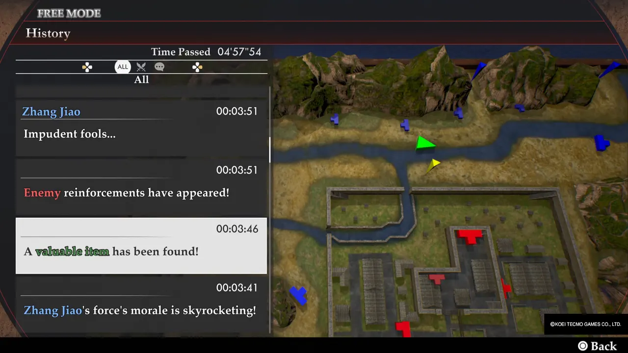 The map shows where the item lies