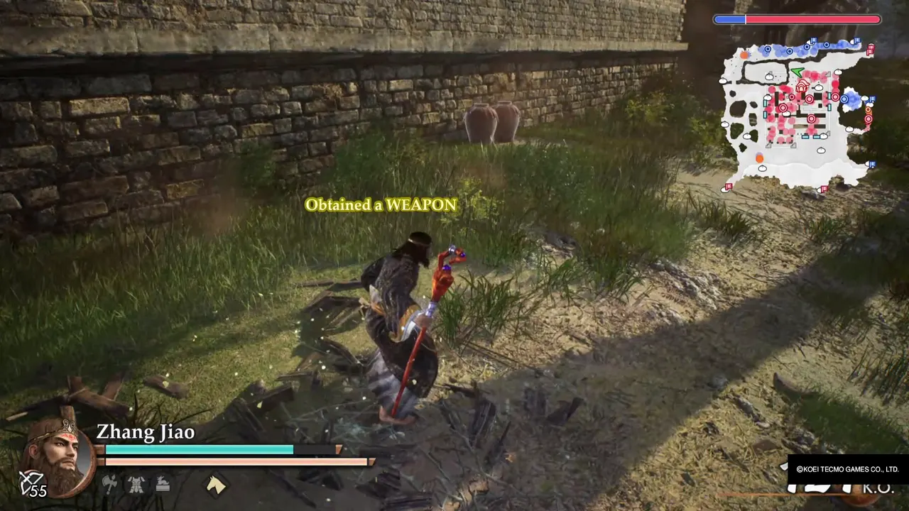 The weapon is picked up