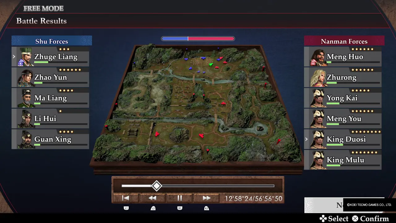 The battle replay: the Shu Forces against the Nanman Forces