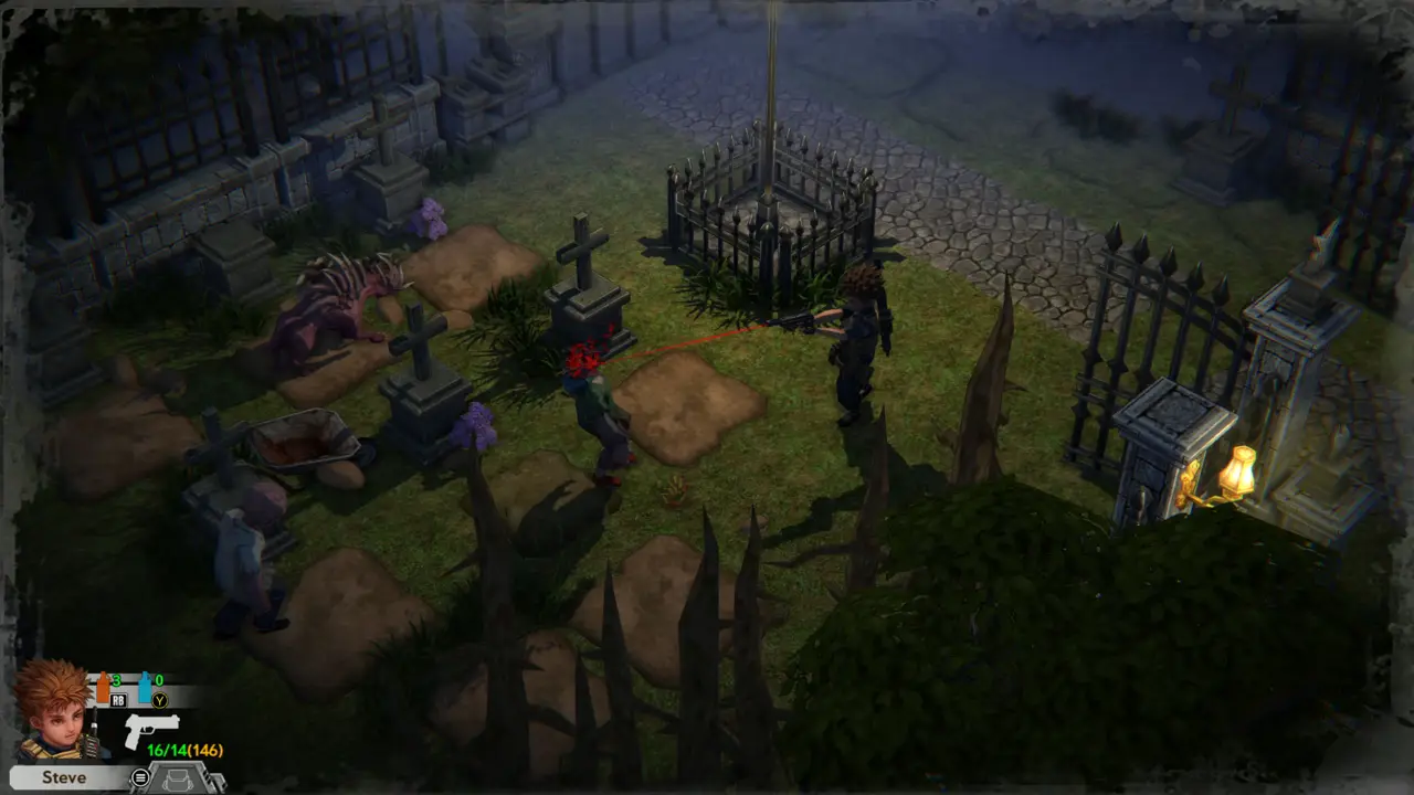 Fighting on the grave lawn