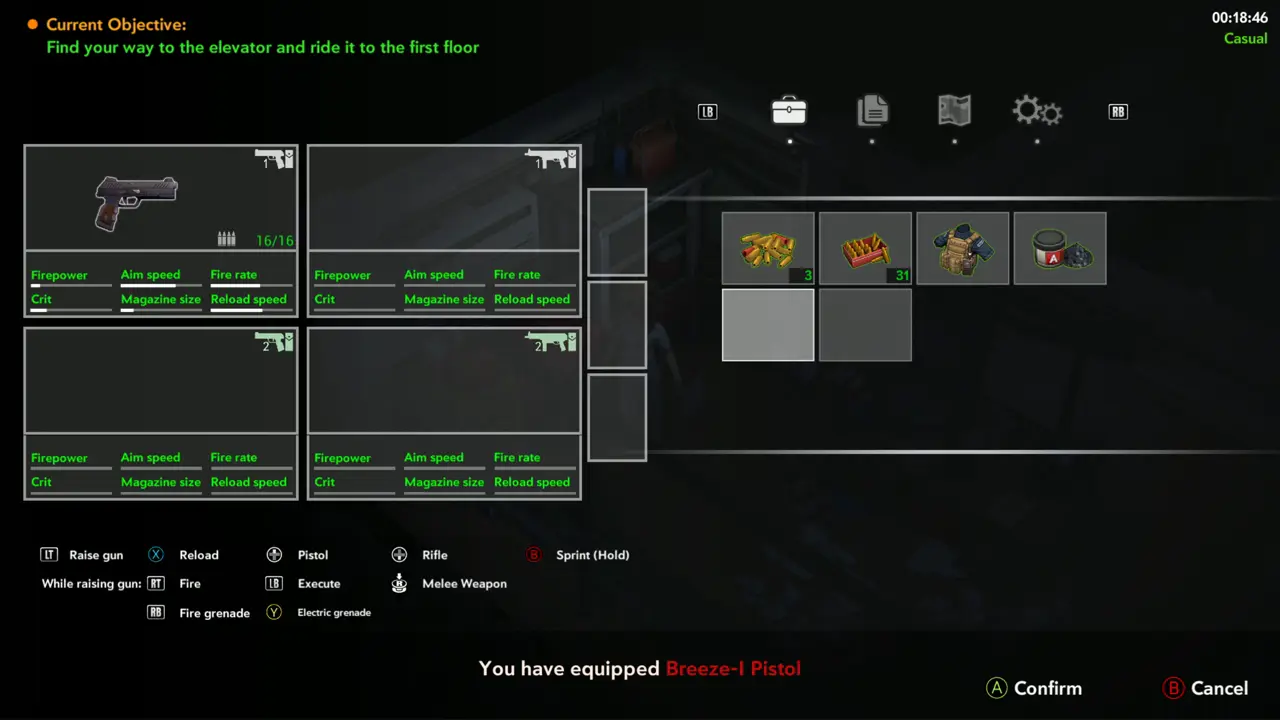 Pistol equipped
