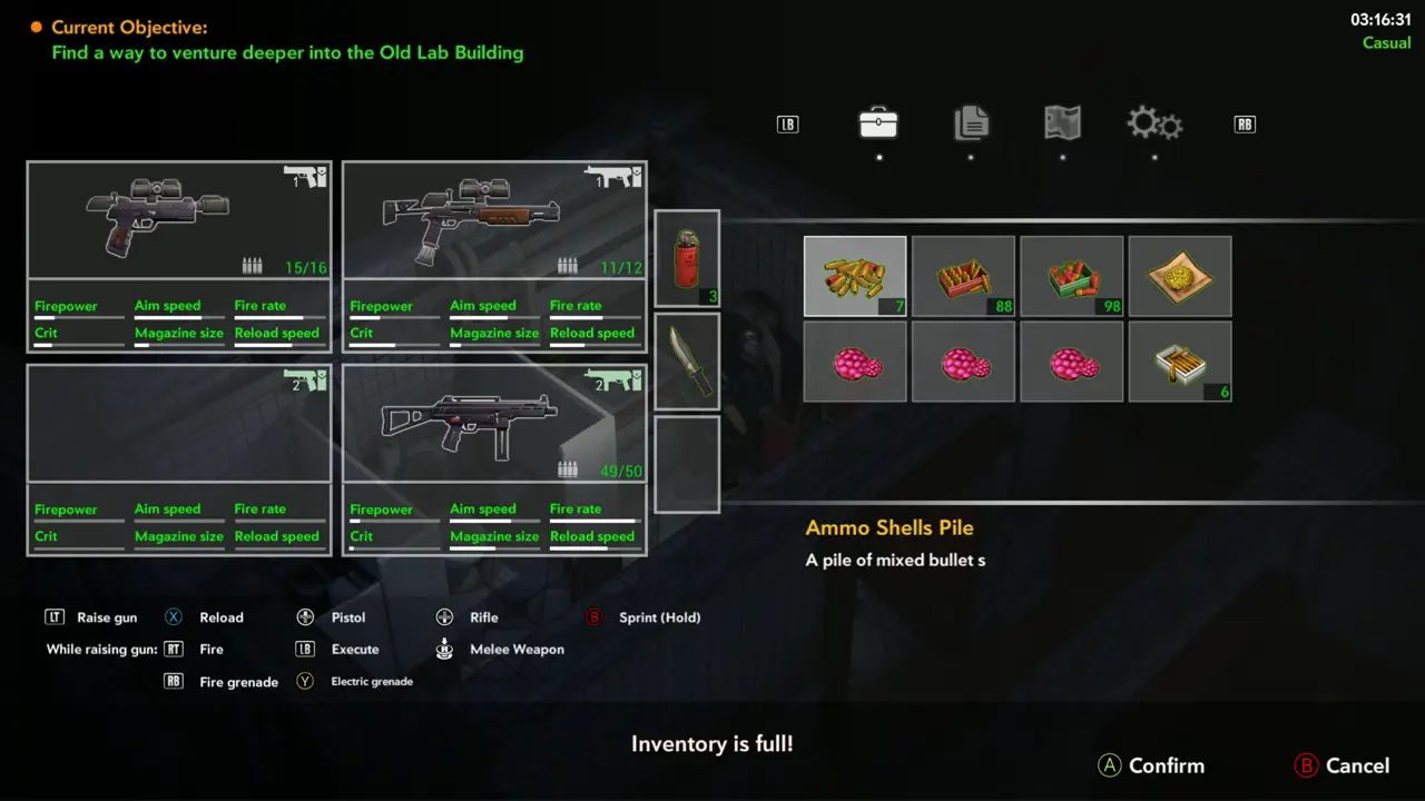 Inventory is full message