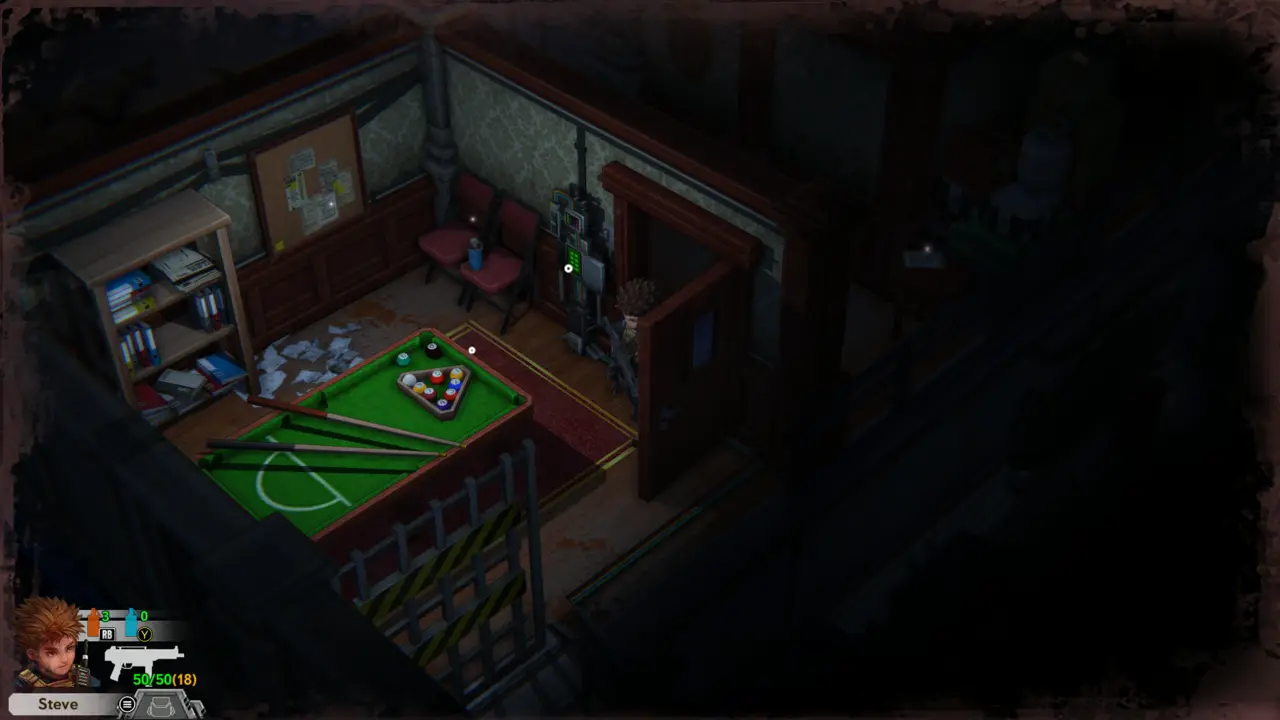 Billiard room and keypad box