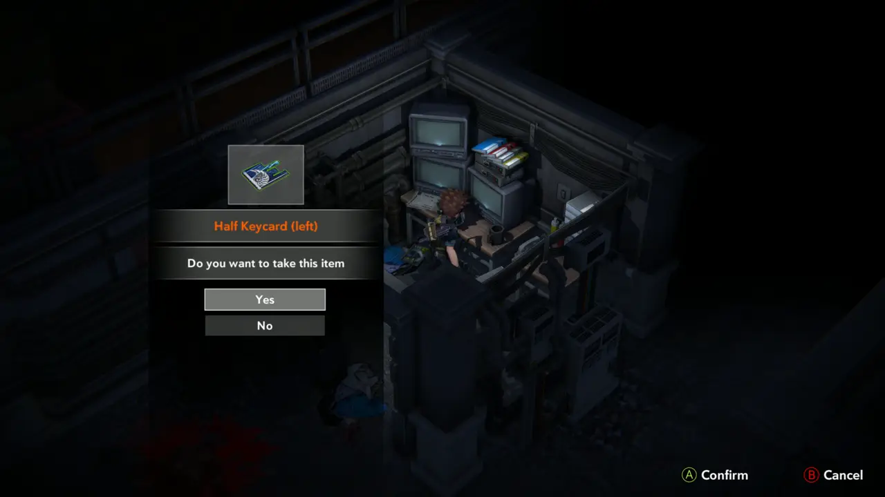 Half Keycard (left) prompt