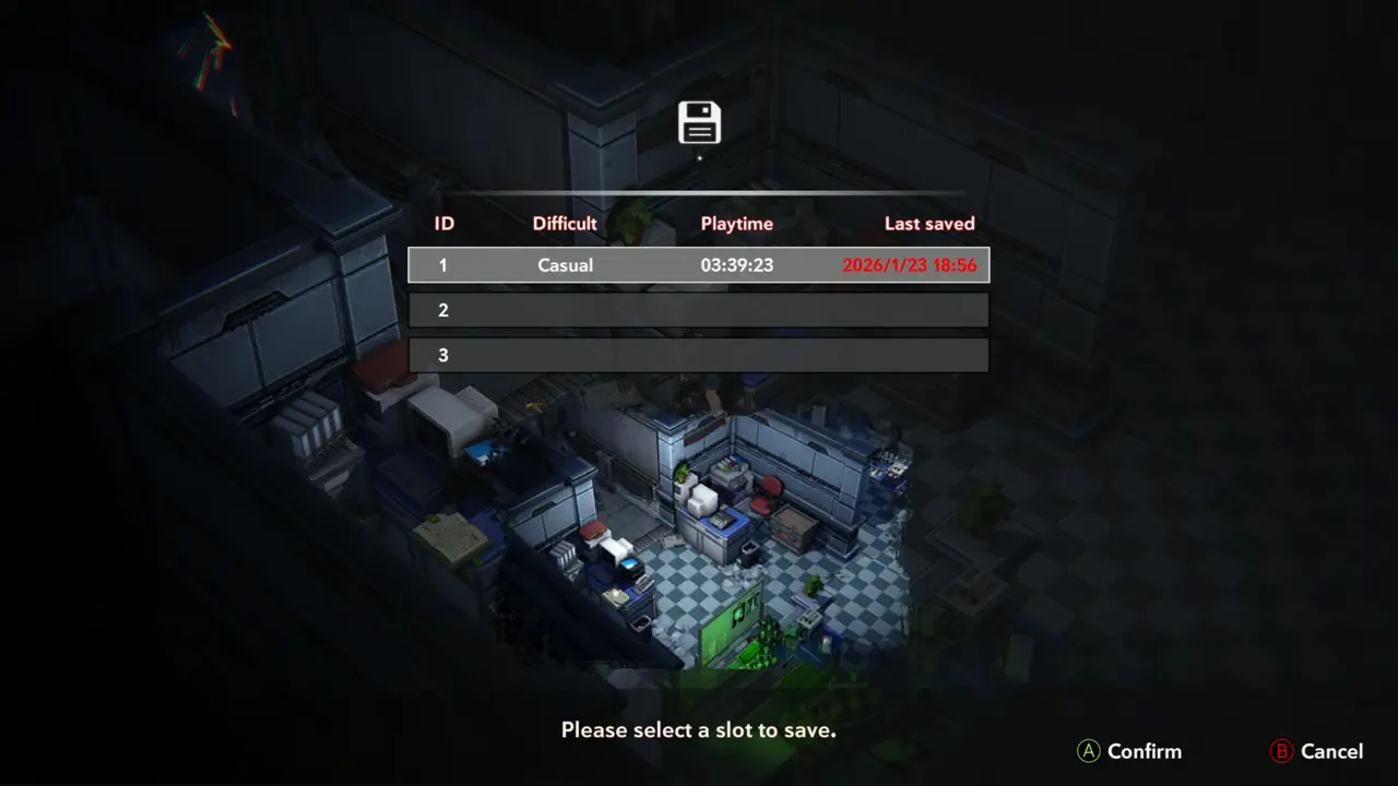 Save slot screen