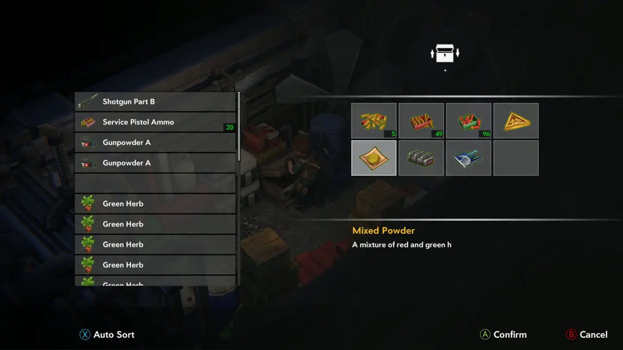 Storage box contents