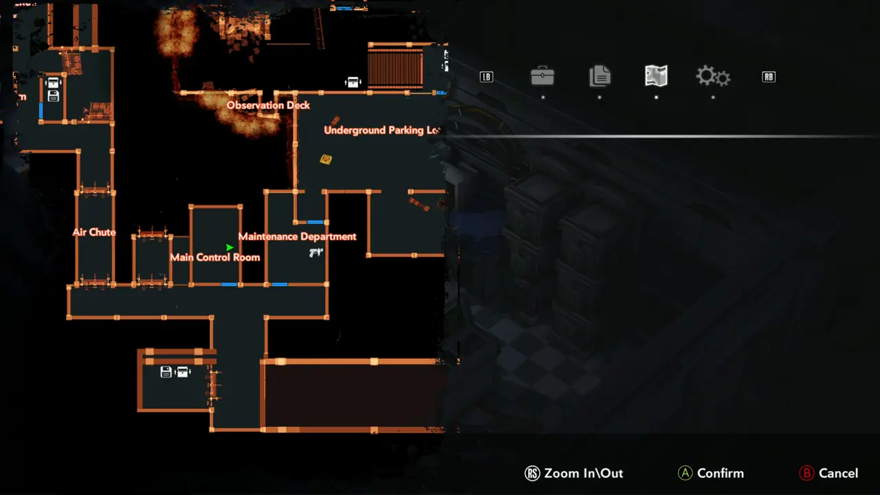 Map: Steve in Main Control Room