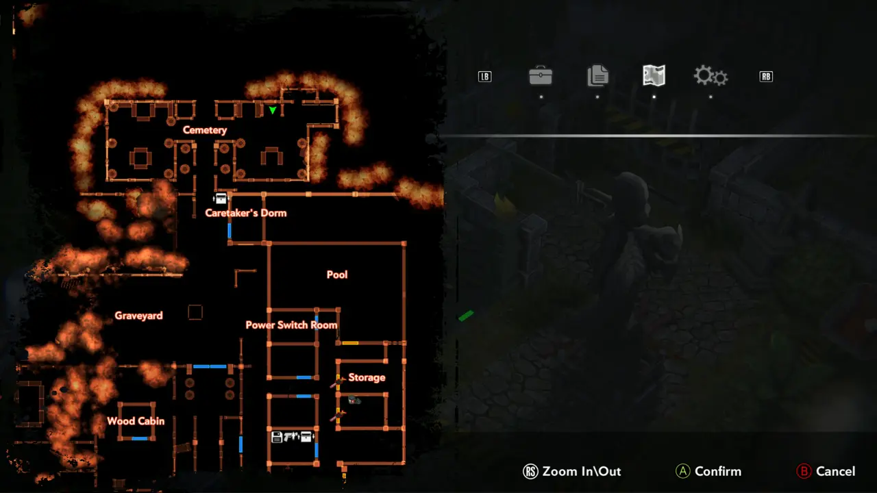 Map: Steve in the Cemetery