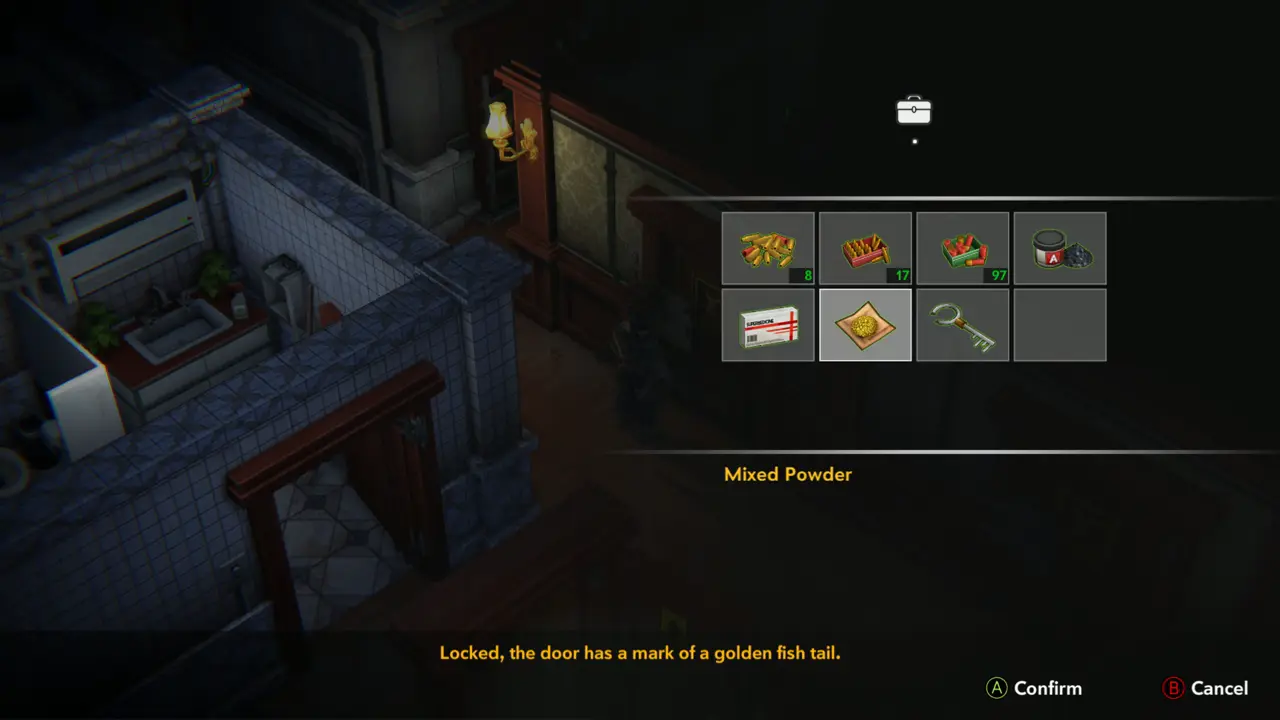 Locked fish-tail door message