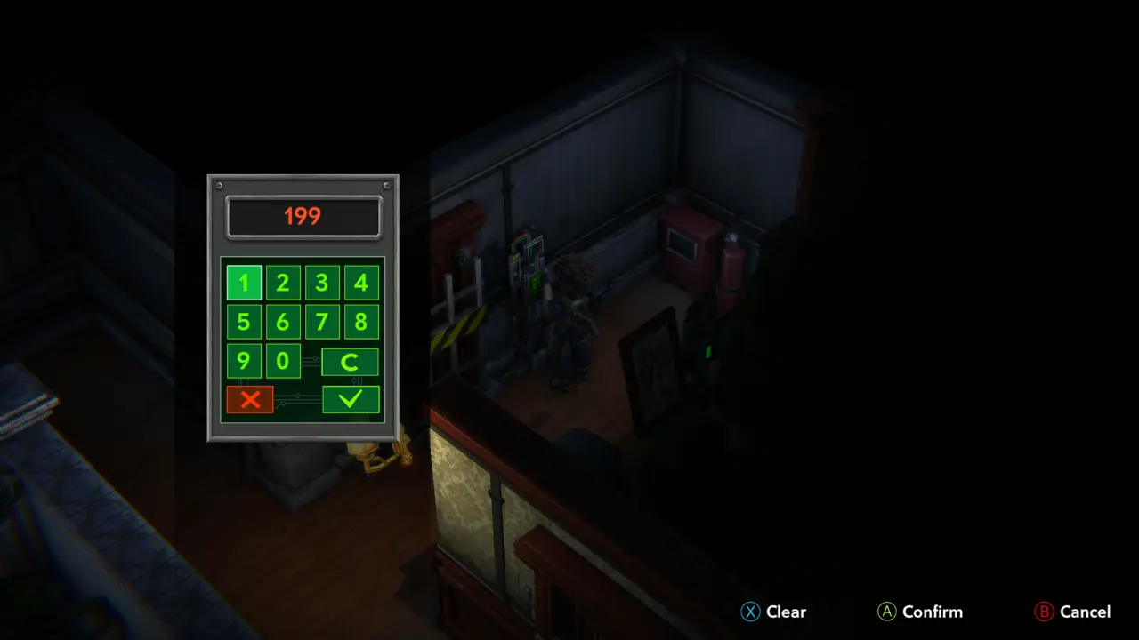 Entering the code on the keypad