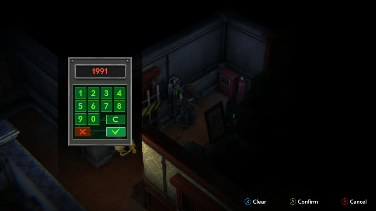 Keypad with 1991 entered
