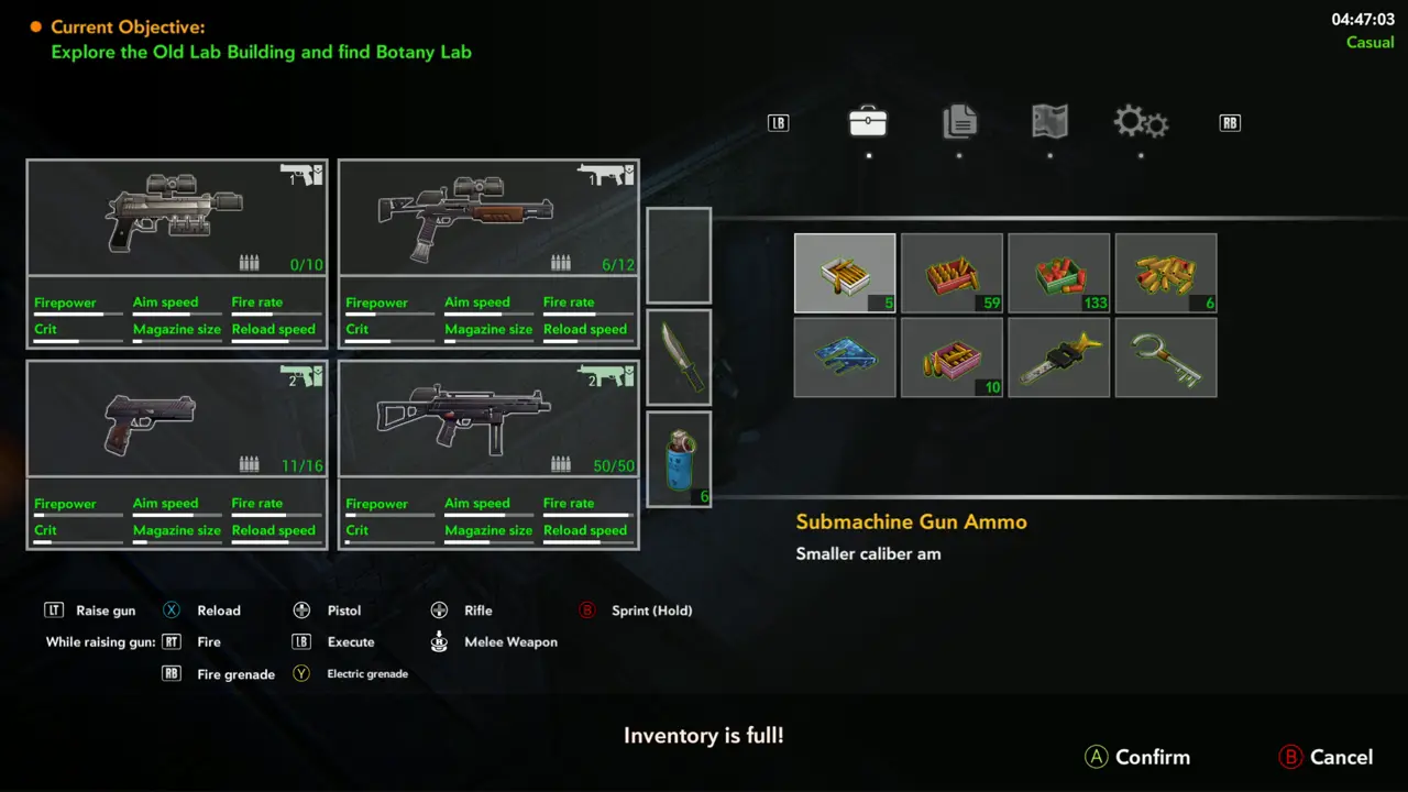 Inventory is full message