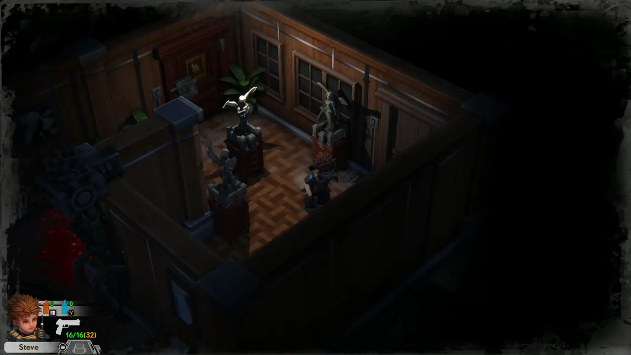 Statue room and flame door