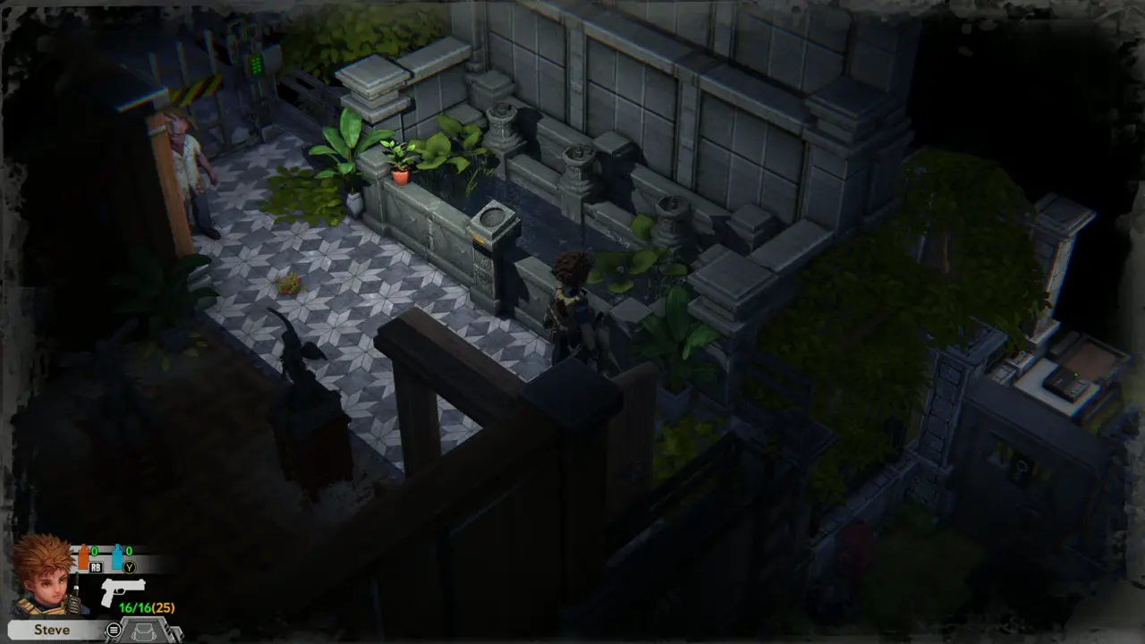 Courtyard and zombie