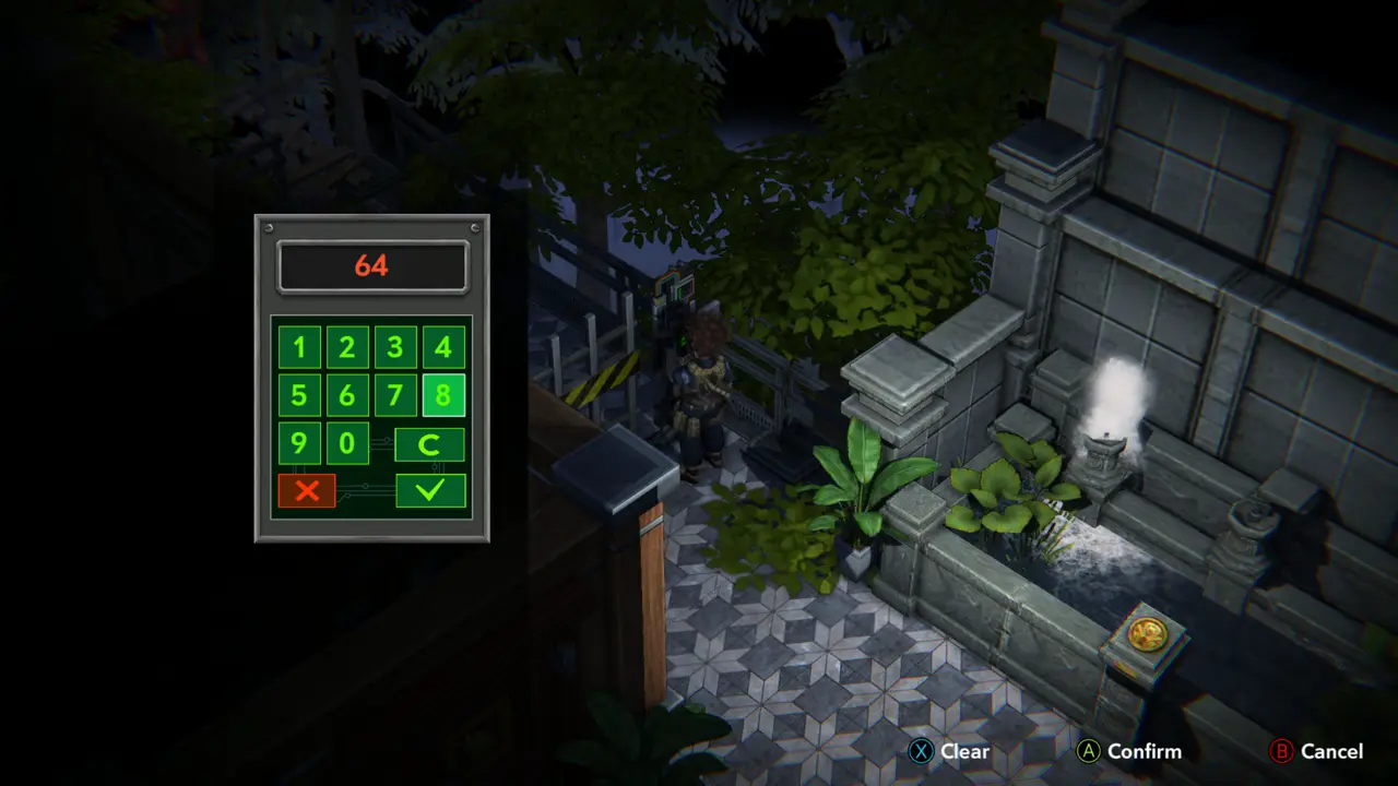 Code typed on keypad