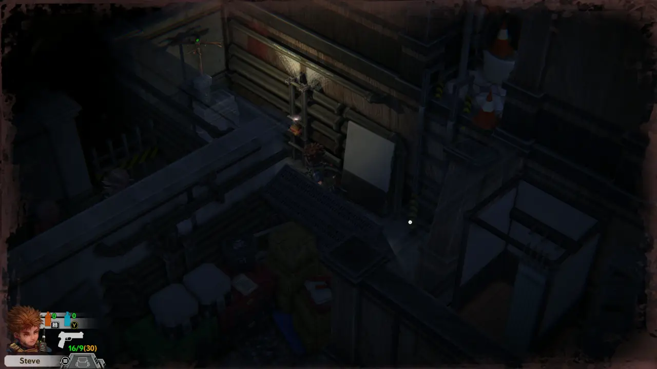 Rooftop with crate stack