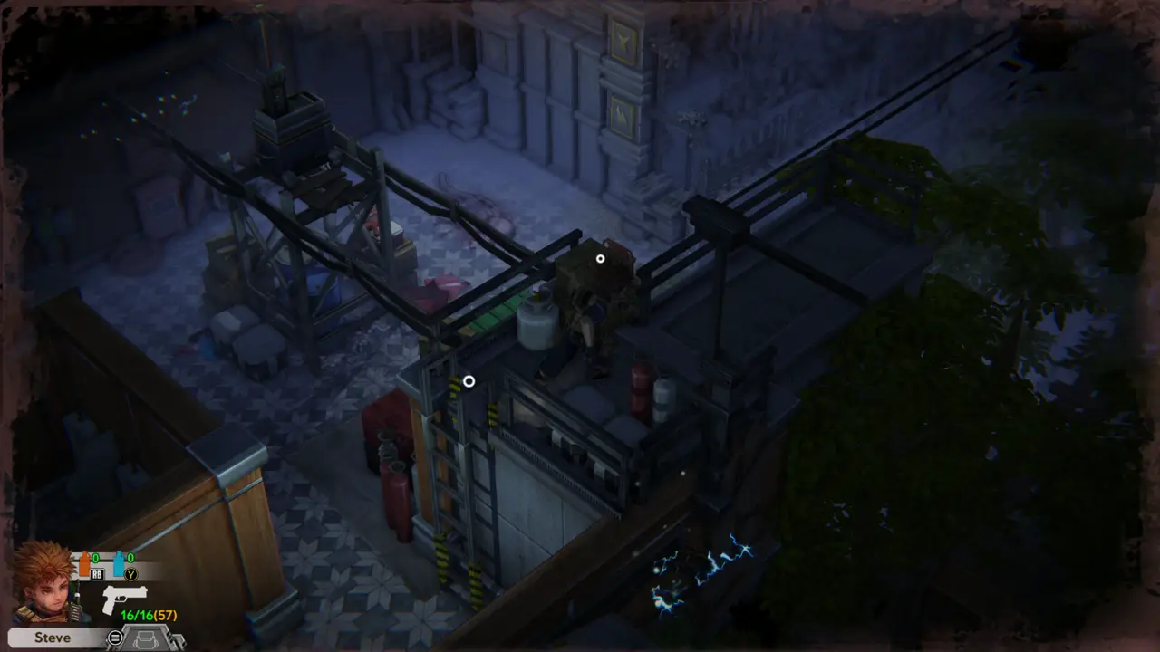 On top of the crates