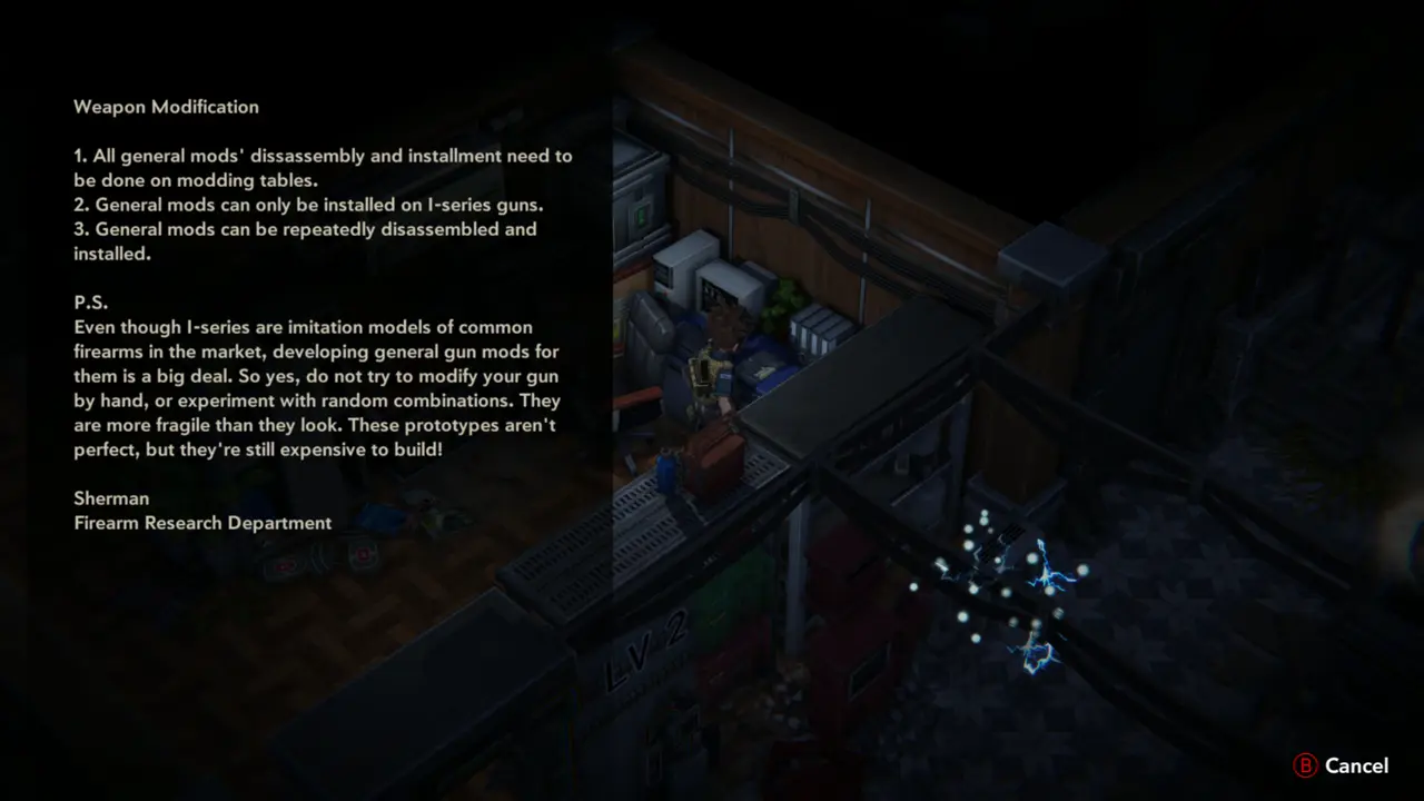 Weapon Modification text