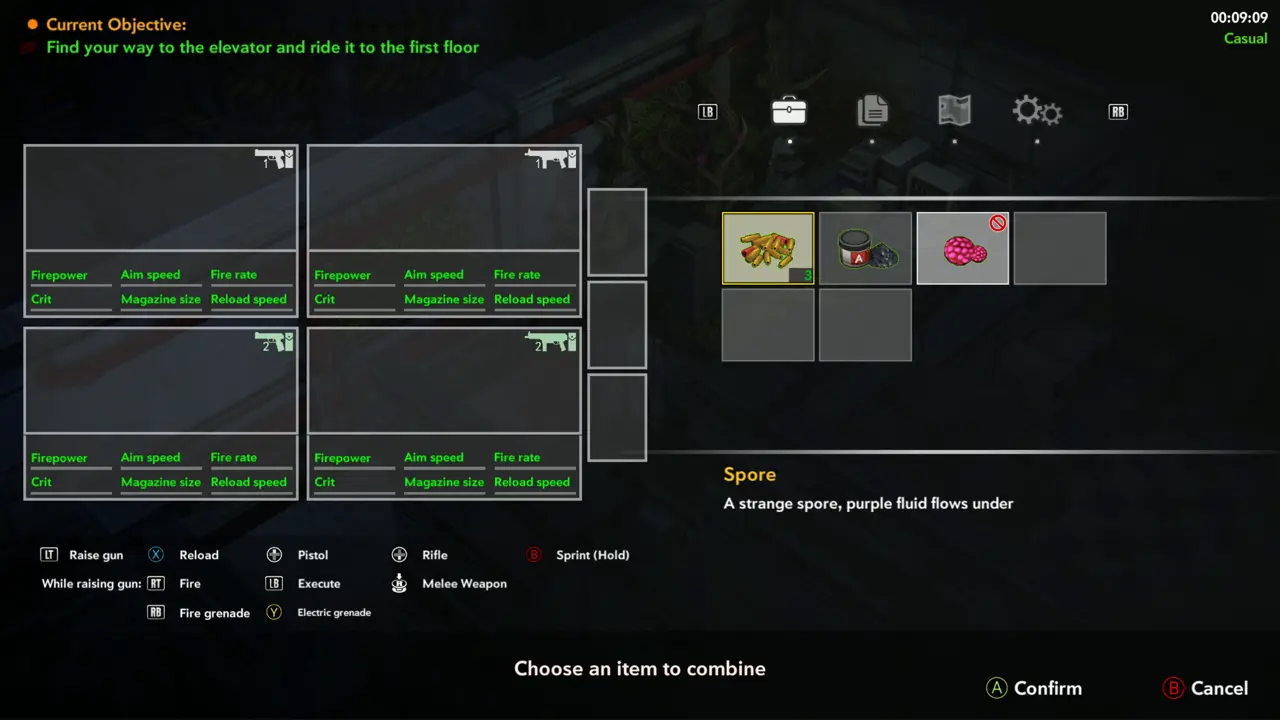 Choose an item to combine