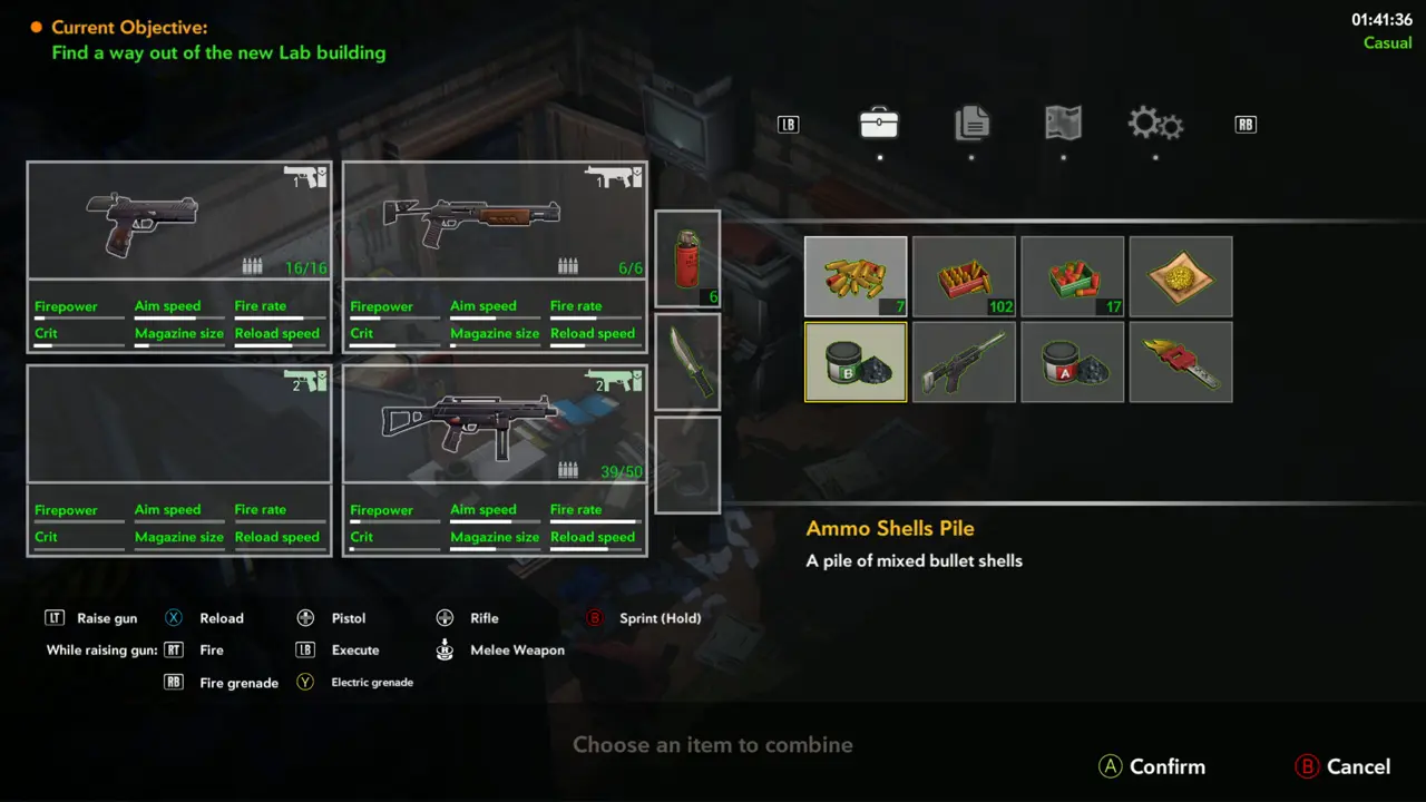 Choose an item to combine