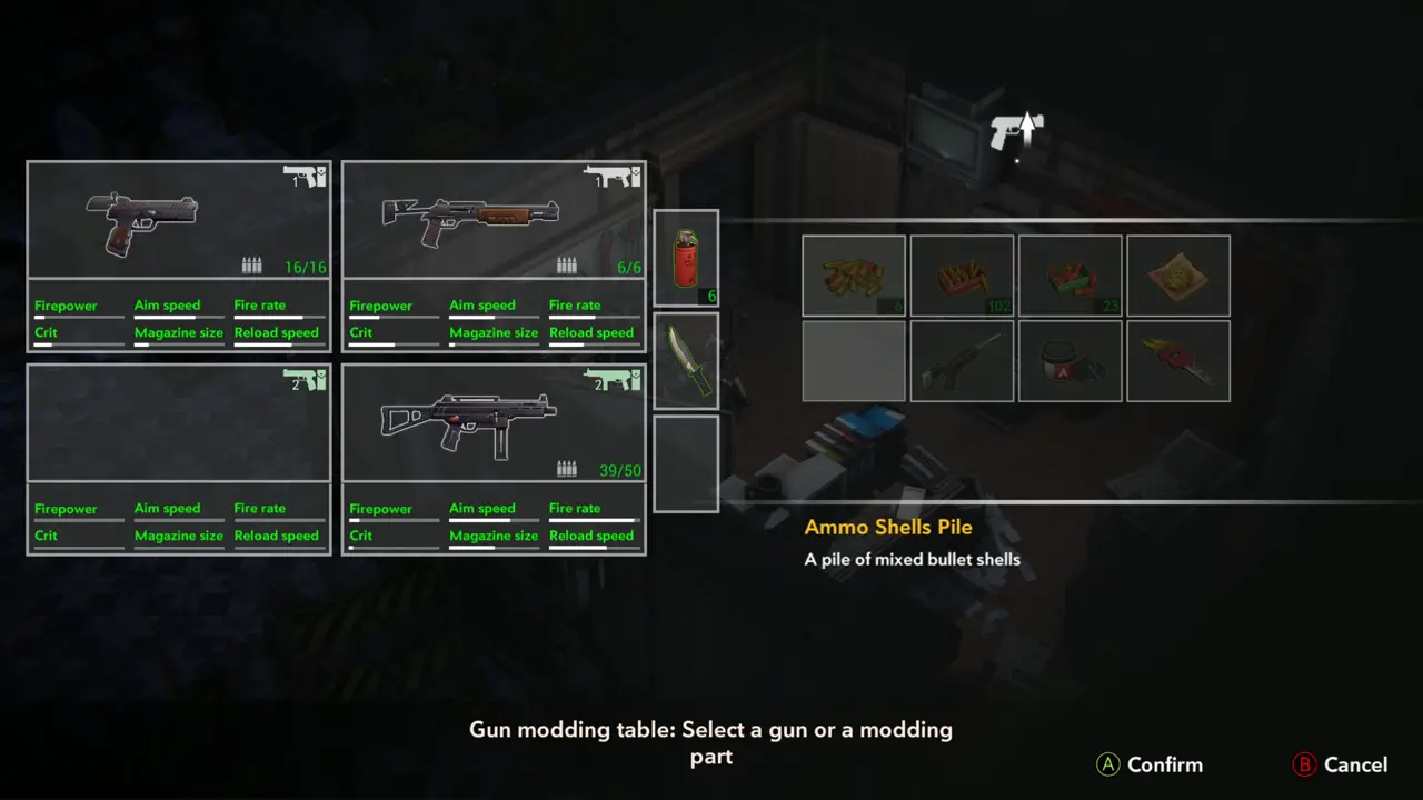 Gun modding table prompt