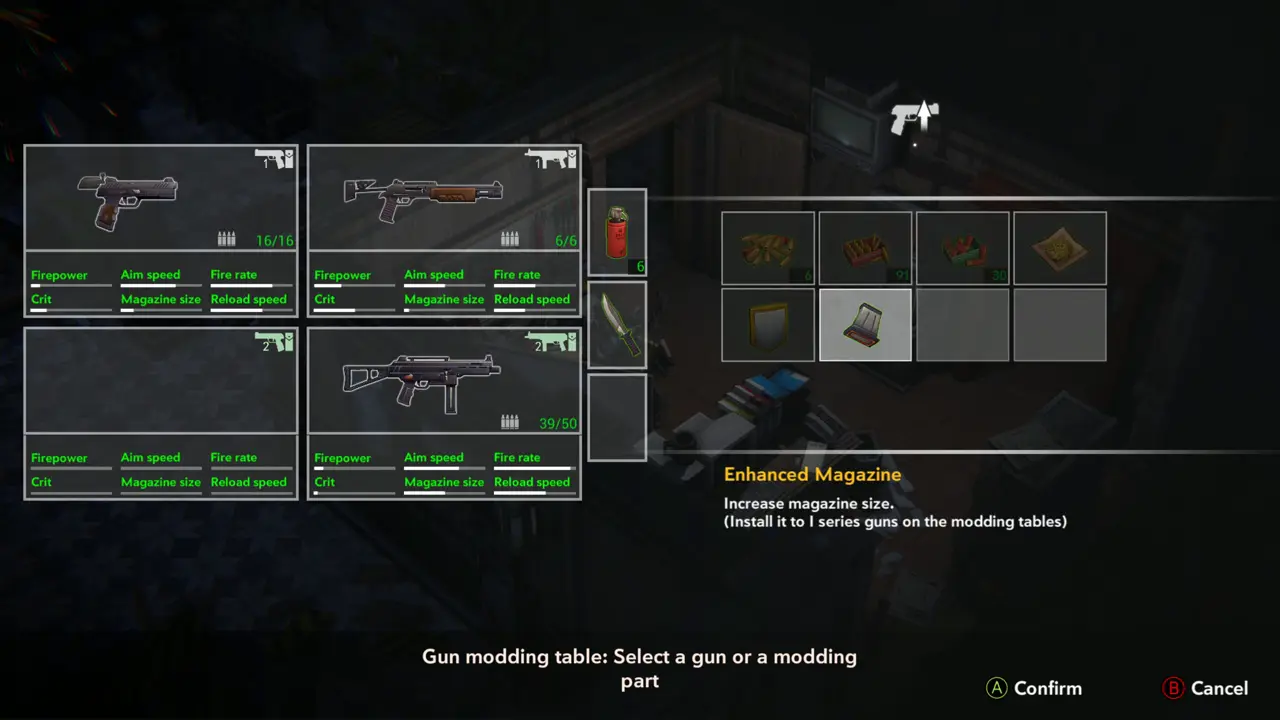 Modding table opened