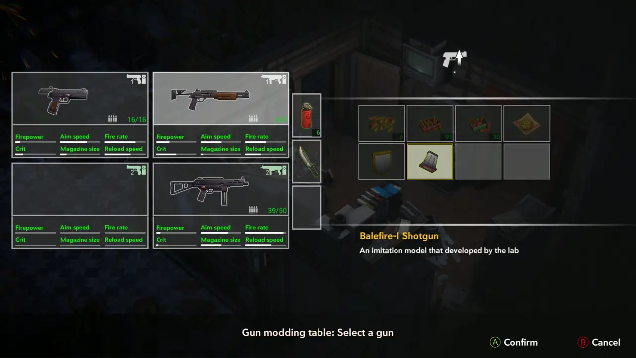 Magazine and shotgun selected