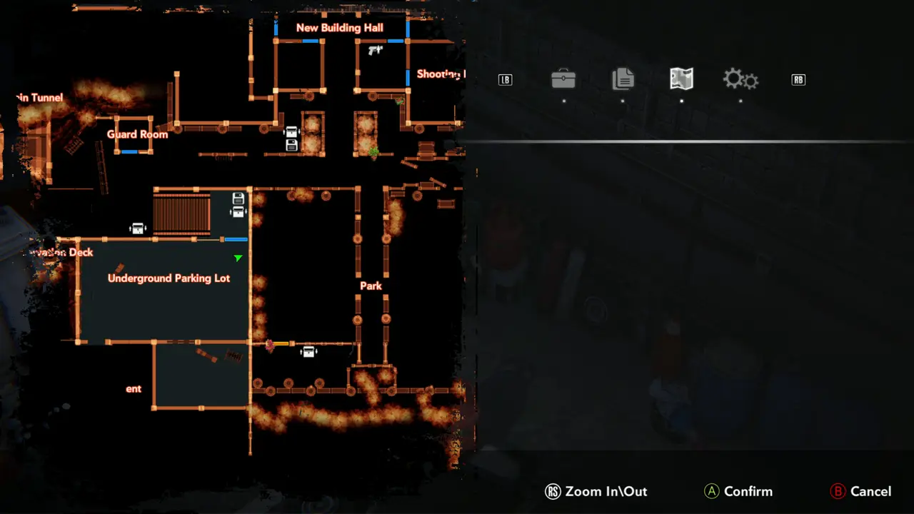 Map in the Underground Parking Lot
