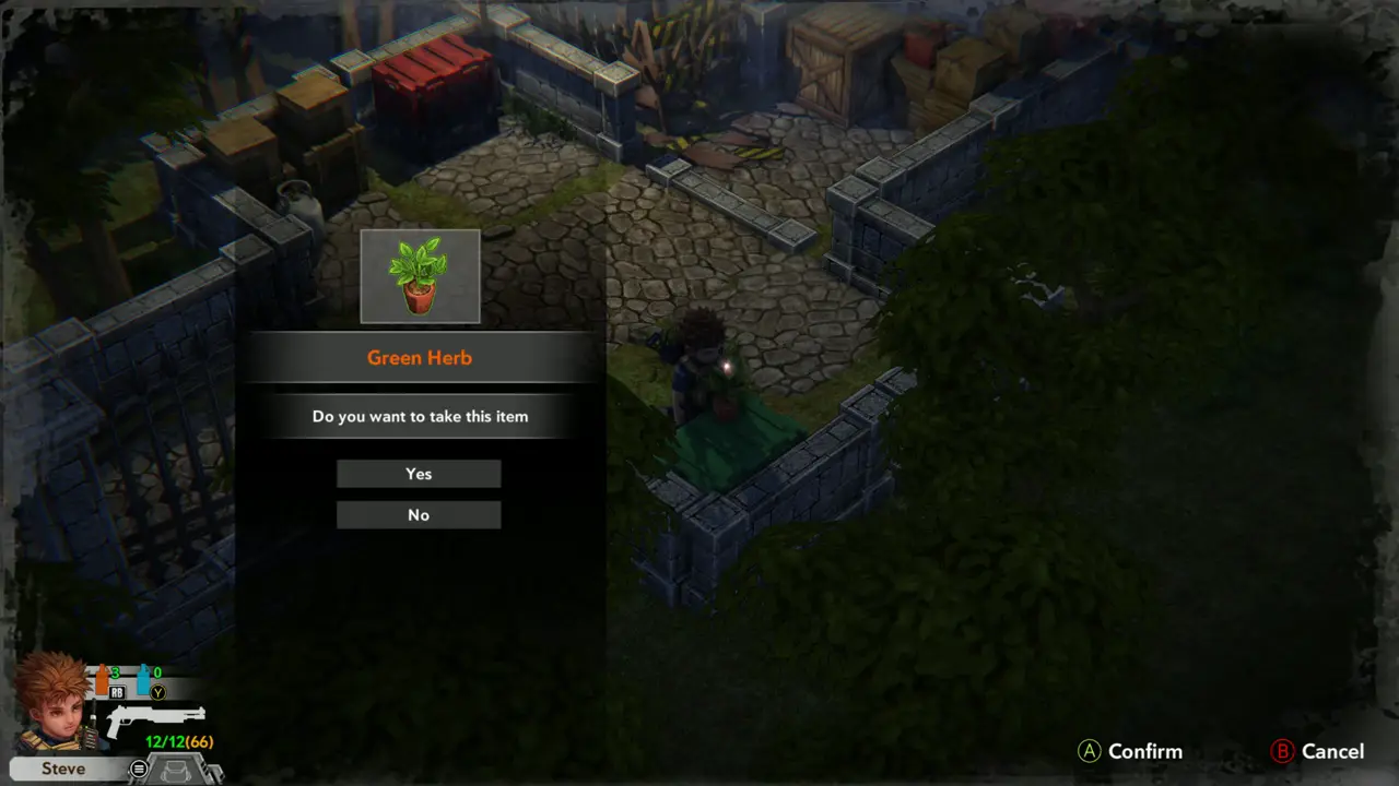 Green Herb pickup prompt