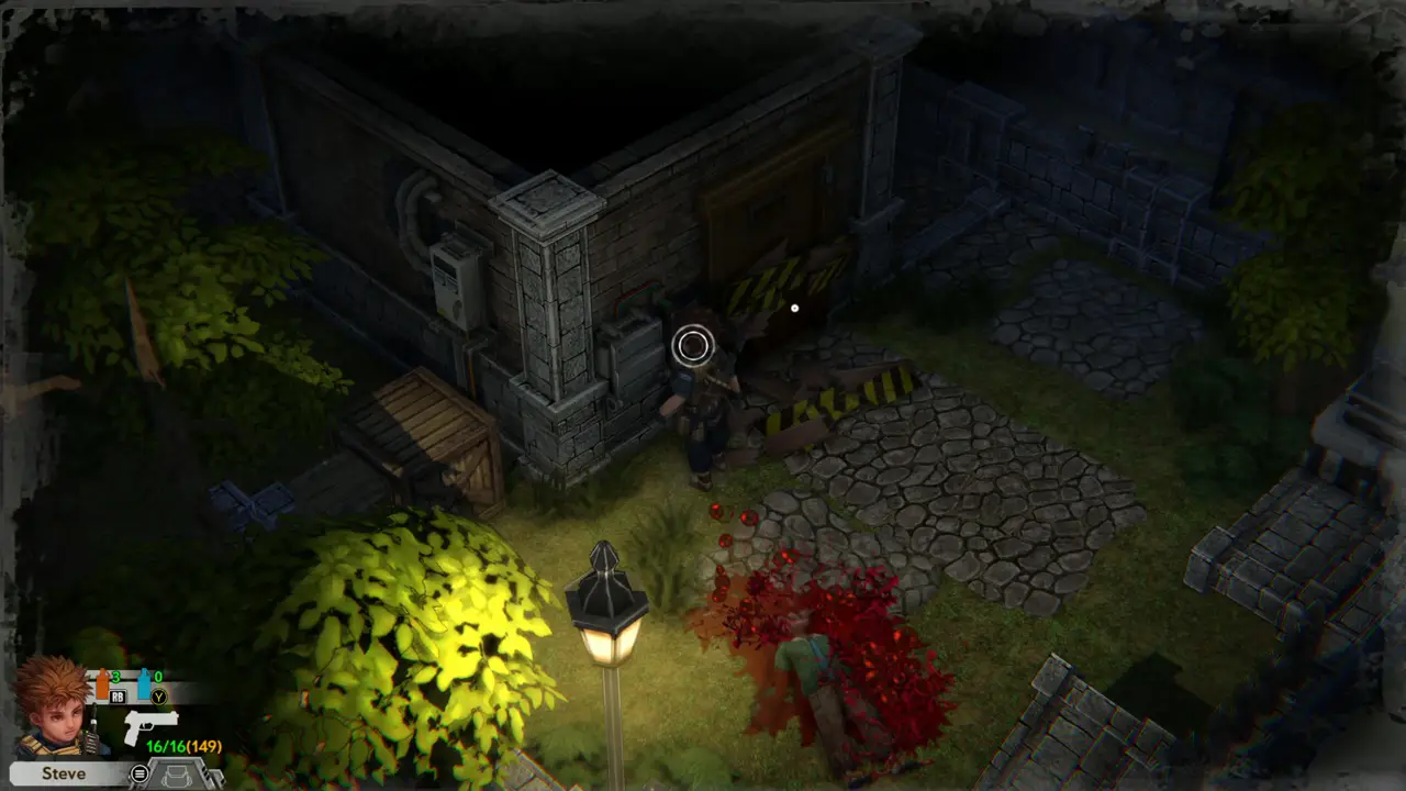 Cabin wall and street lamp
