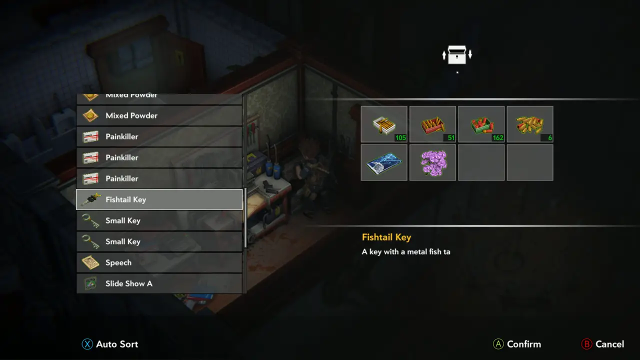 Fishtail Key selected in chest
