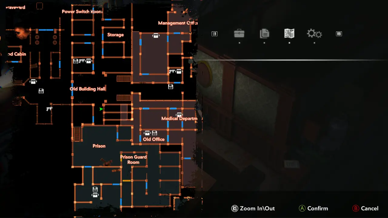 Map: east of Old Building Hall
